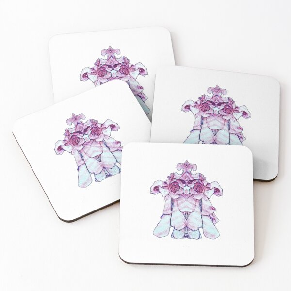 Item preview, Top-knot dog in light blue and pink designed and sold by FlossOrFi.