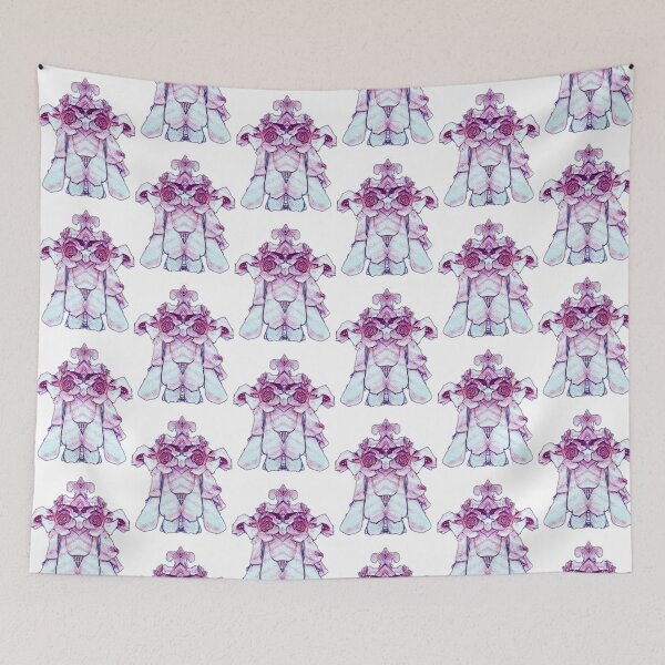 Item preview, Top-knot dog in light blue and pink designed and sold by FlossOrFi.