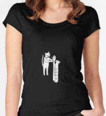 Sax Cat Fitted Scoop T-Shirt