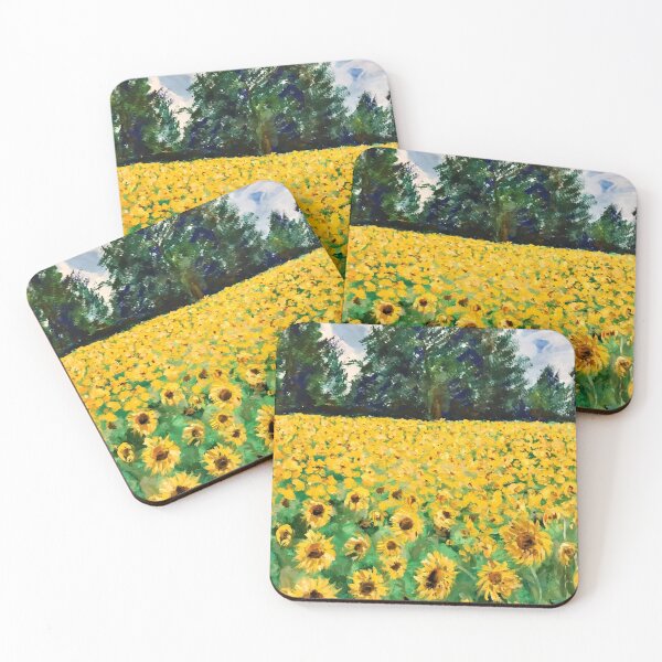 Item preview, Field of sunflowers painting designed and sold by Bekiwool.