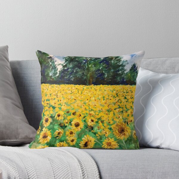 Item preview, Field of sunflowers painting designed and sold by Bekiwool.