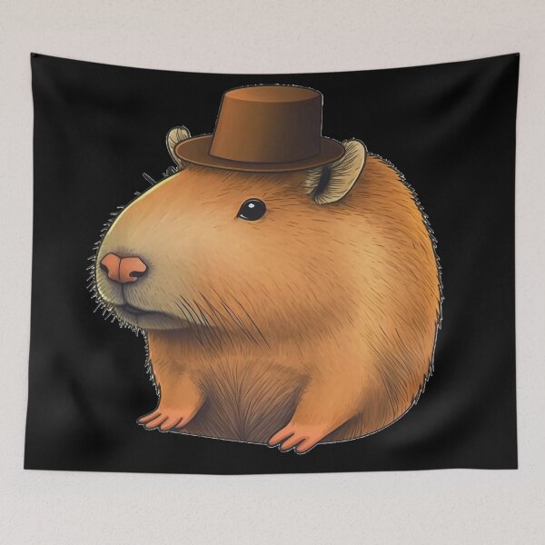 Item preview, Capybara Wearing a Hat designed and sold by CapybaraCentral.