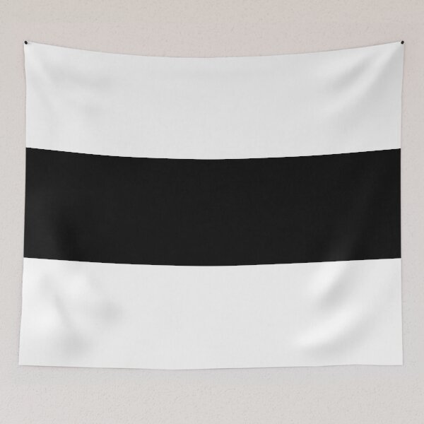 Item preview, Black and White Single Stripe Minimalist Modern Solid Color Block 1 designed and sold by All-Black-White.