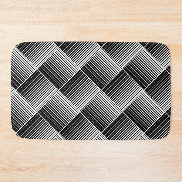 Item preview, Black and White Square Mosaic Stripe Pattern designed and sold by All-Black-White.