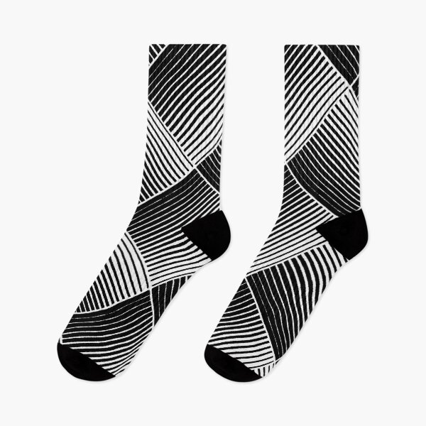 Item preview, Black and White Square Mosaic Stripe Pattern designed and sold by All-Black-White.