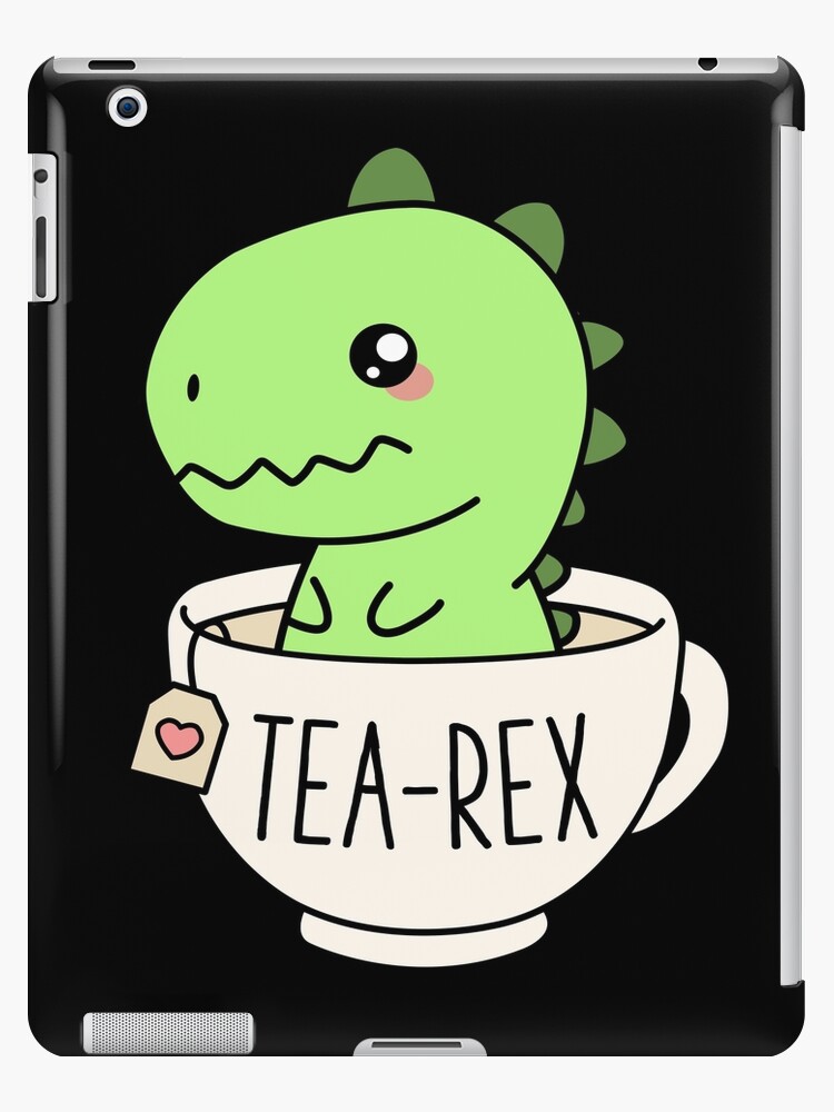 Tea-Rex Cute T-Rex Dinosaur Kawaii Funny Dino Pun Art Print by MintedFresh