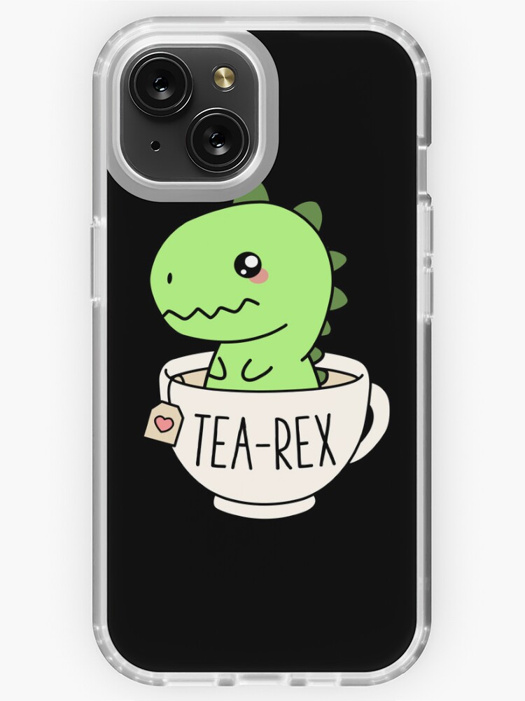 Tea-Rex Cute T-Rex Dinosaur Kawaii Funny Dino Pun Art Print by MintedFresh