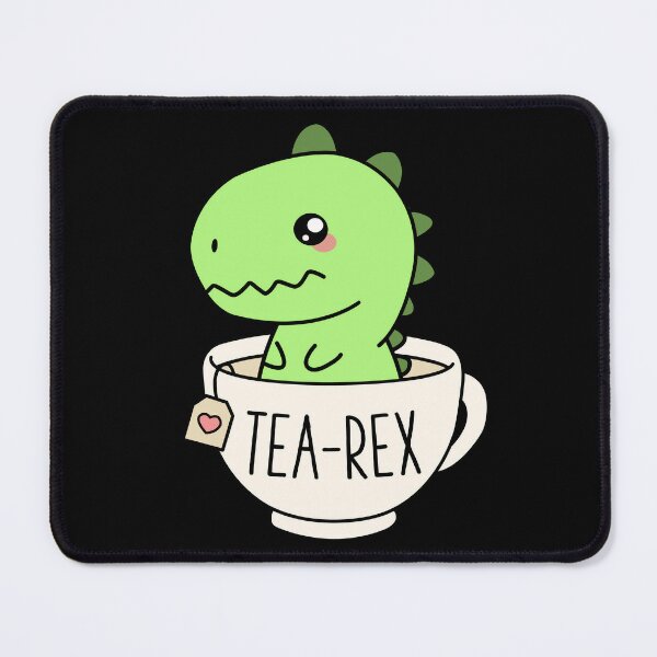 Tea-Rex Cute T-Rex Dinosaur Kawaii Funny Dino Pun Art Print by MintedFresh