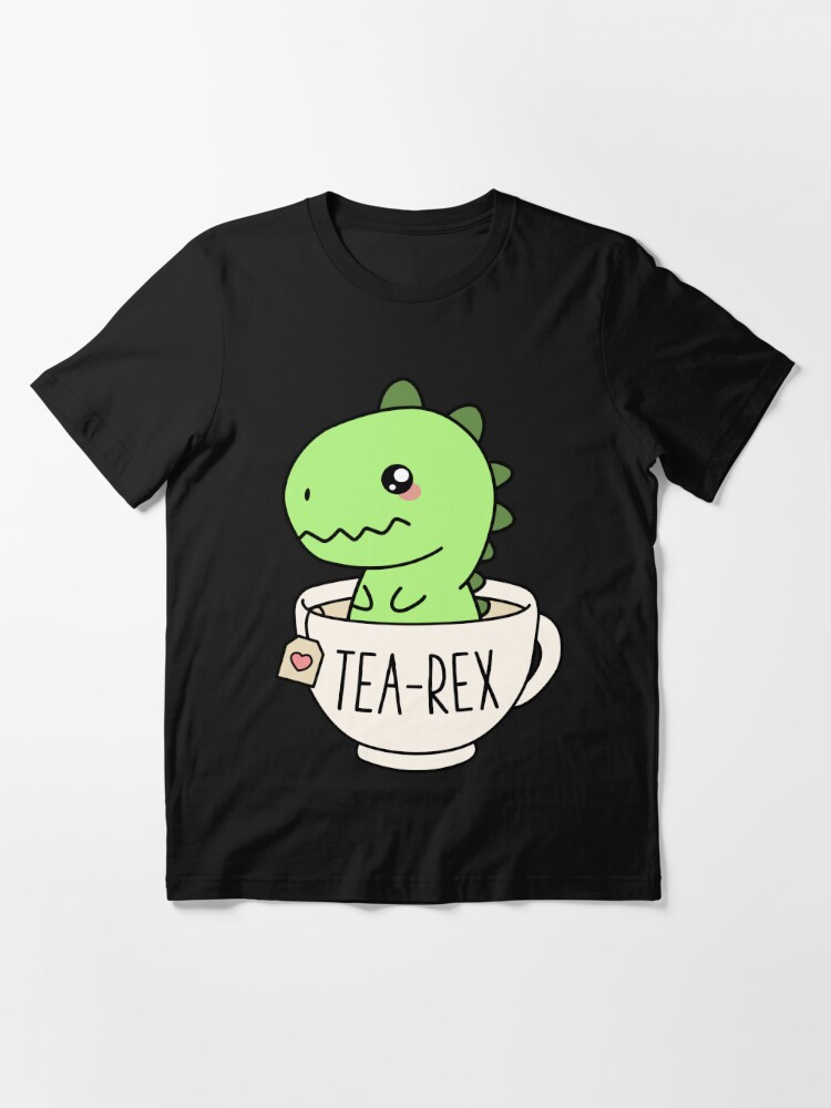 Tea-Rex Cute T-Rex Dinosaur Kawaii Funny Dino Pun Art Print by MintedFresh