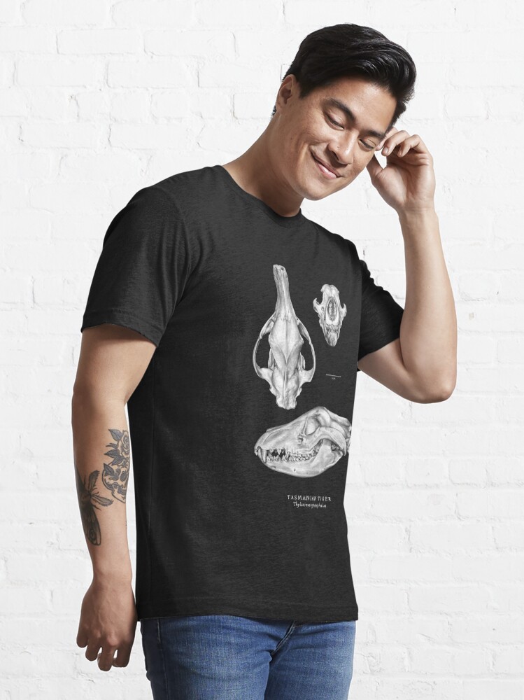 Thumbnail 3 of 7, Essential T-Shirt, Tasmanian Tiger (Thylacine) Skull designed and sold by Pip Tacla.