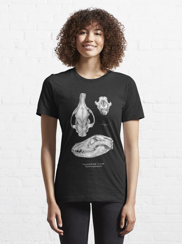 Thumbnail 6 of 7, Essential T-Shirt, Tasmanian Tiger (Thylacine) Skull designed and sold by Pip Tacla.