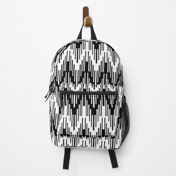 Item preview, Black and White Striped Chevron Ripple Pattern designed and sold by All-Black-White.