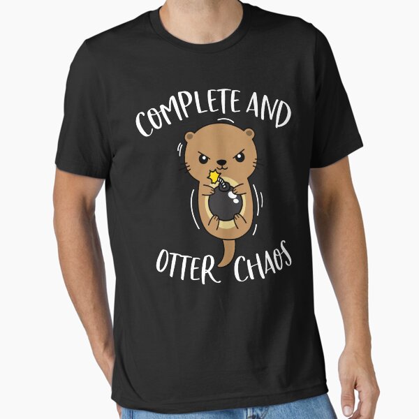 Aperçu de l'œuvre Complete and Otter Chaos Funny Cute Sea Otter Pun créée et vendue par MintedFresh.