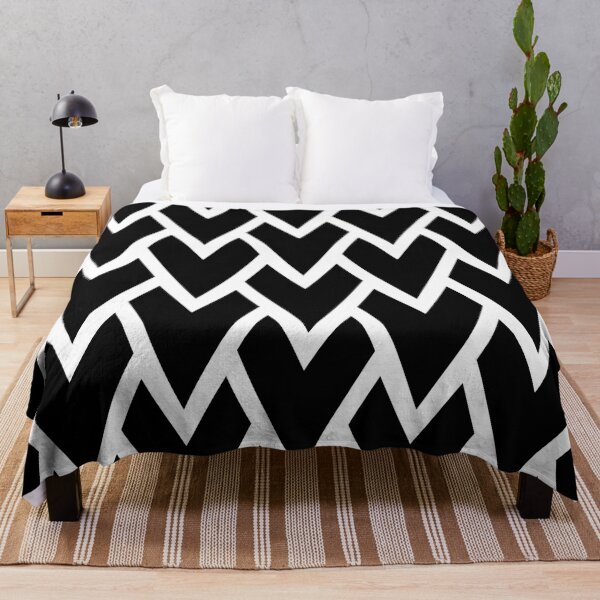 Item preview, Black and White Tessellation Line Pattern 17 Abstract Heart - Arrow Head Shape designed and sold by All-Black-White.