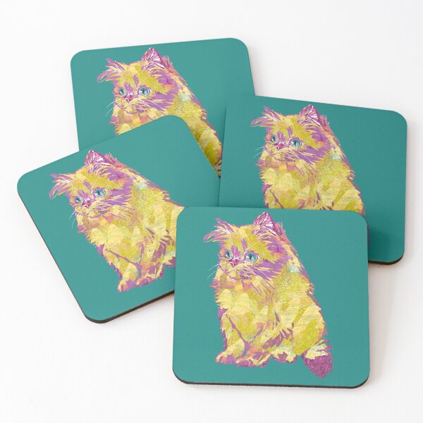 Item preview, Yellow Persian Kitten illustration  designed and sold by ginaisarty.