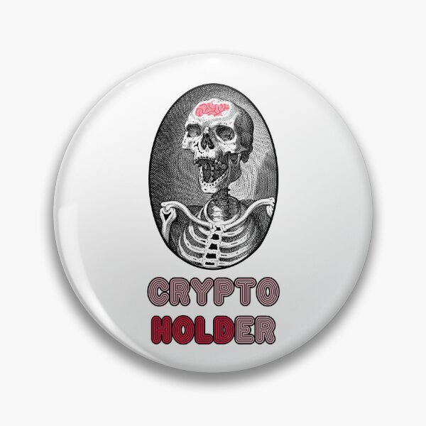 Item preview, 'Crypto Holder' Skull Design - Retro Illustration Design for T-shirts, mugs, phone cases and other accessories designed and sold by Ridiculam Toga.