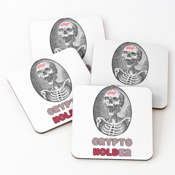 Item preview, 'Crypto Holder' Skull Design - Retro Illustration Design for T-shirts, mugs, phone cases and other accessories designed and sold by Ridiculam Toga.