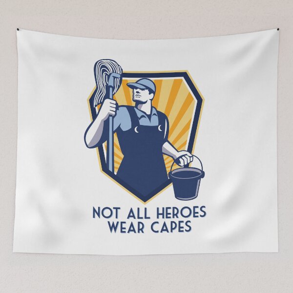 Item preview, Funny Janitor Custodian Gift Not All Heroes Wear Capes designed and sold by MintedFresh.