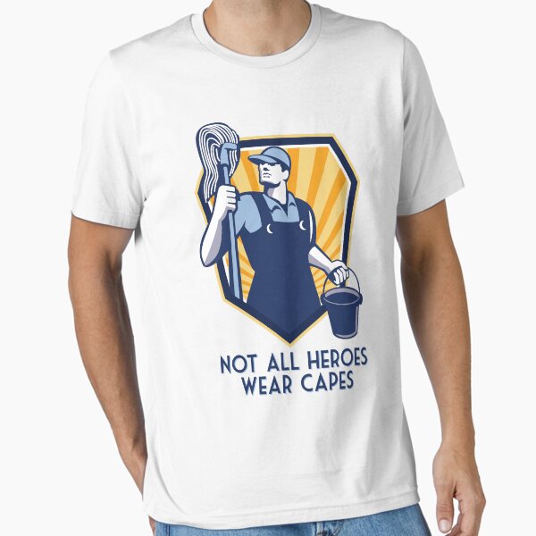 Item preview, Funny Janitor Custodian Gift Not All Heroes Wear Capes designed and sold by MintedFresh.