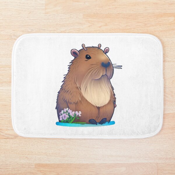 Item preview, Antler Capybara with Lavender Flowers designed and sold by CapybaraCentral.