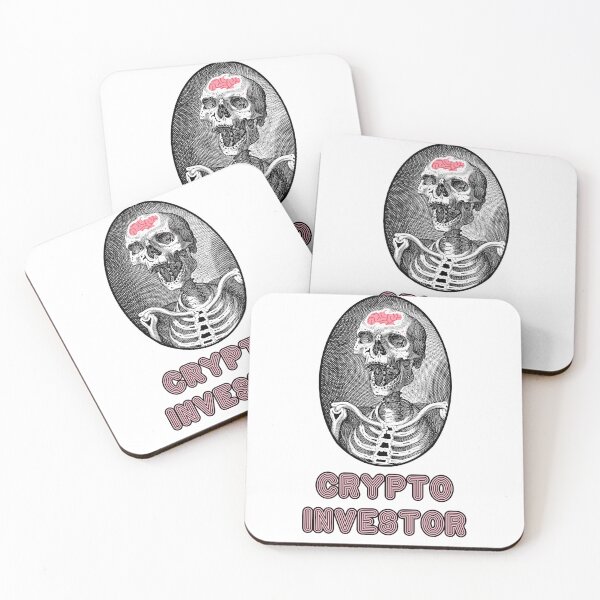 Item preview, 'Crypto Investor' Skull Design - Retro Illustration Design for T-shirts, mugs, phone cases and other accessories designed and sold by Ridiculam Toga.