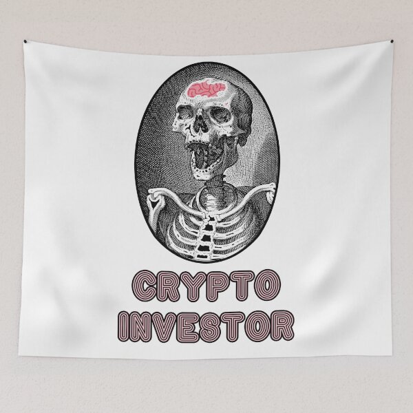 Item preview, 'Crypto Investor' Skull Design - Retro Illustration Design for T-shirts, mugs, phone cases and other accessories designed and sold by Ridiculam Toga.