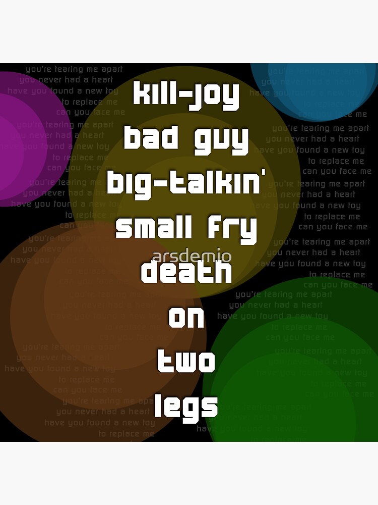 "Death On Two Legs Lyric Quote" Sticker for Sale by arsdemio Redbubble