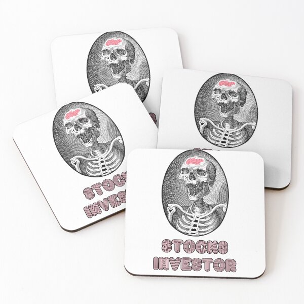 Item preview, 'Stocks Investor' Skull Design - Retro Illustration Design for T-shirts, mugs, phone cases and other accessories designed and sold by Ridiculam Toga.