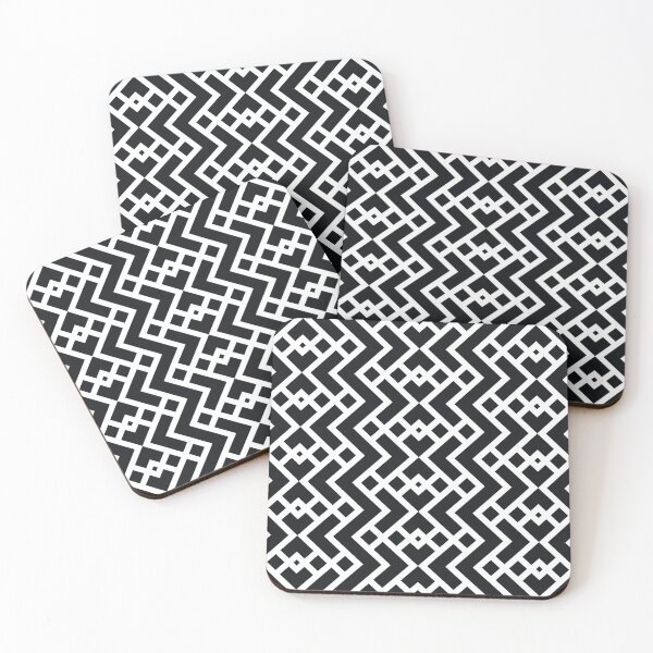 Item preview, Black and White Tessellation Line Pattern 25 Abstract Modern Geometric designed and sold by All-Black-White.