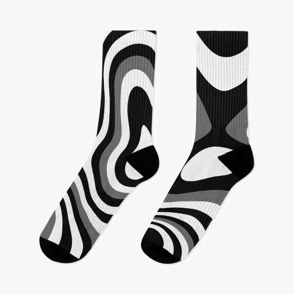 Item preview, Gray Black and White Psychedelic 70s Retro Liquid Swirls designed and sold by All-Black-White.