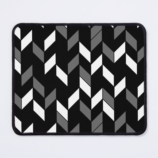 Item preview, Gray Black and White Random Geometric Zigzag Chevron Stripe Pattern designed and sold by All-Black-White.