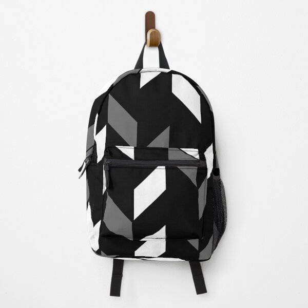 Item preview, Gray Black and White Random Geometric Zigzag Chevron Stripe Pattern designed and sold by All-Black-White.
