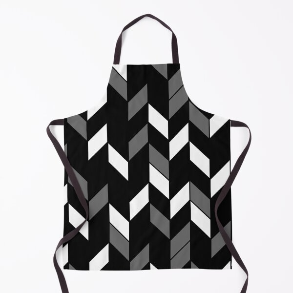 Item preview, Gray Black and White Random Geometric Zigzag Chevron Stripe Pattern designed and sold by All-Black-White.