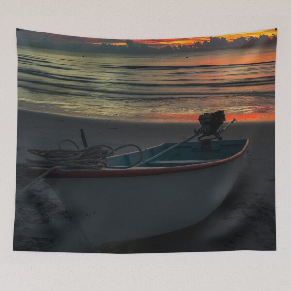 Item preview,    boat art,boat paintings,fishing boat painting,boat artwork,boat wall art, ocean art , sea art, sun art , blue art , boats art on metal,metal art prints,metal picture prints designed and sold by eyesight4vision.