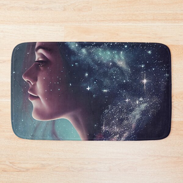 Item preview, Artistic composition of a woman under a beautiful night sky designed and sold by Artaverse.