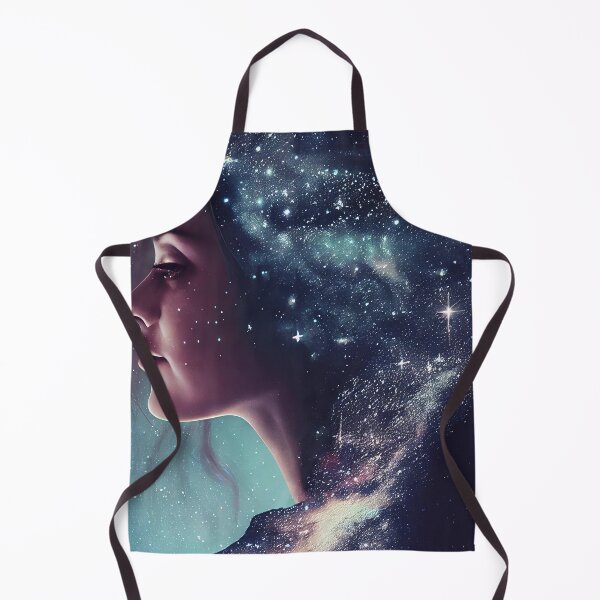 Item preview, Artistic composition of a woman under a beautiful night sky designed and sold by Artaverse.