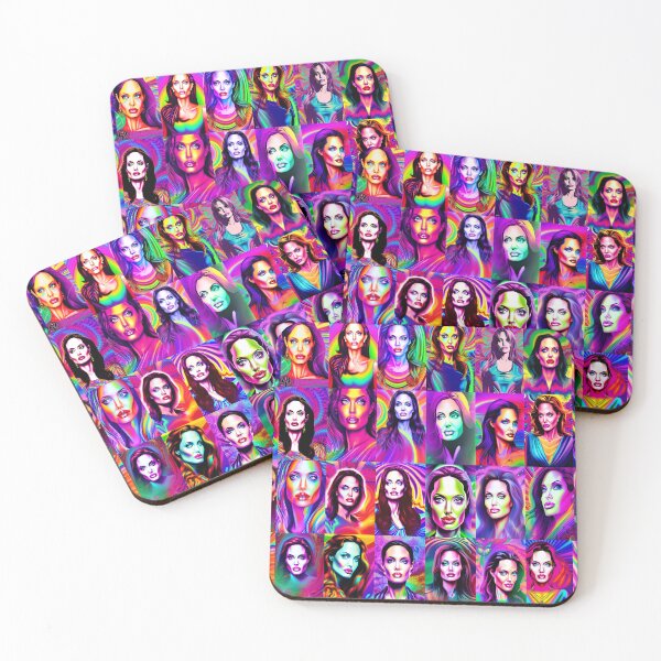 Item preview, Angelina Jolie Colorful Collage Celebrity Artwork designed and sold by Divine Ease.