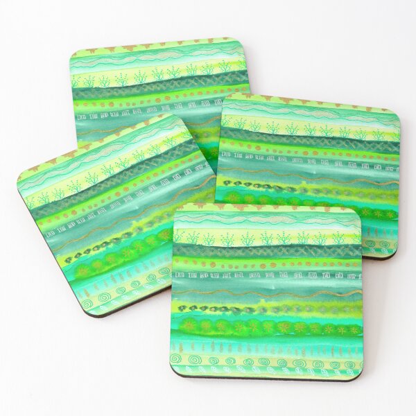 Item preview, Green Stripes with Metallics designed and sold by MarcyBrennanArt.