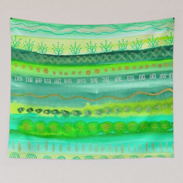 Item preview, Green Stripes with Metallics designed and sold by MarcyBrennanArt.