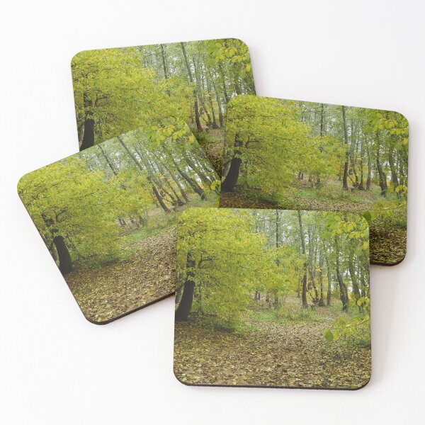 Item preview, Autumn landscape yellow fallen leaves on the path designed and sold by mrivserg.