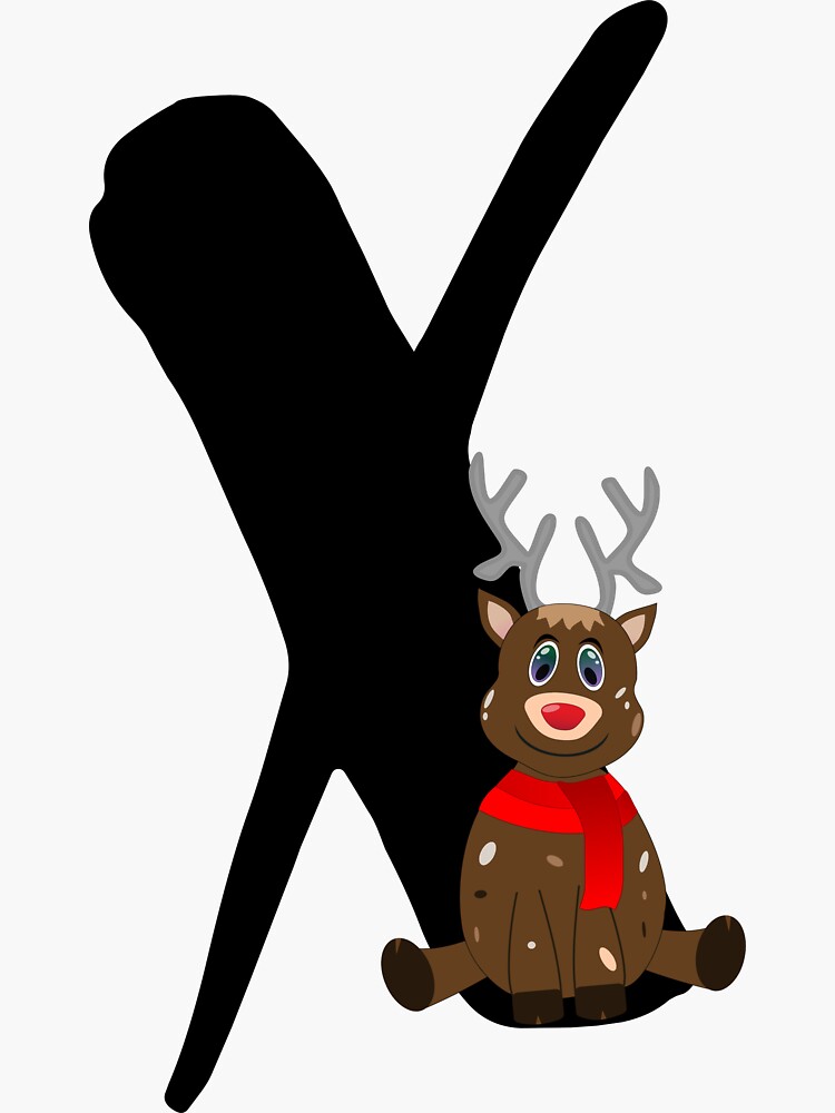 "X Christmas Reindeer Monogram Letter Alphabet" Sticker for Sale by AZCo Redbubble