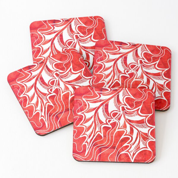 Item preview, Miniature Aussie Tangle 020 in Xmas Red and White designed and sold by Heatherian.
