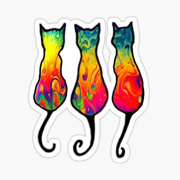 Printable Fractal Cat by Louis Wain - weird, odd, psychedelic art