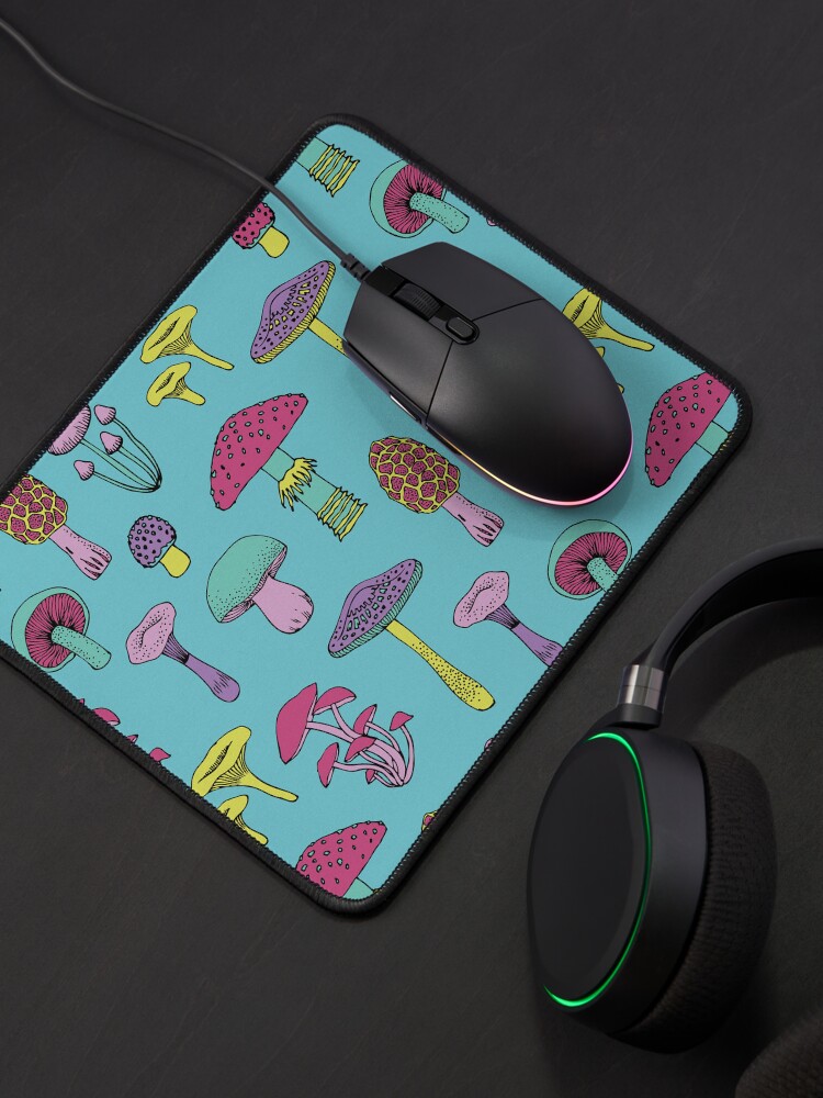 Thumbnail 4 of 5, Mouse Pad, Workout Mushrooms - fun fungus pattern by Cecca Designs designed and sold by Cecca-Designs.