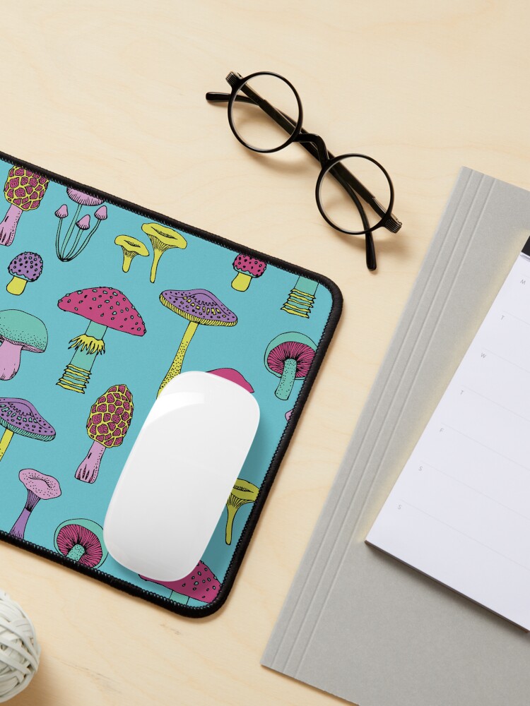 Thumbnail 3 of 5, Mouse Pad, Workout Mushrooms - fun fungus pattern by Cecca Designs designed and sold by Cecca-Designs.
