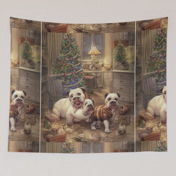 Aperçu de l'œuvre Les bouledogues fêtent Noël 6 créée et vendue par AnadAA.