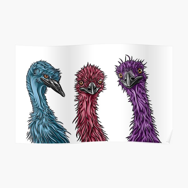 Cheeky Emus Poster