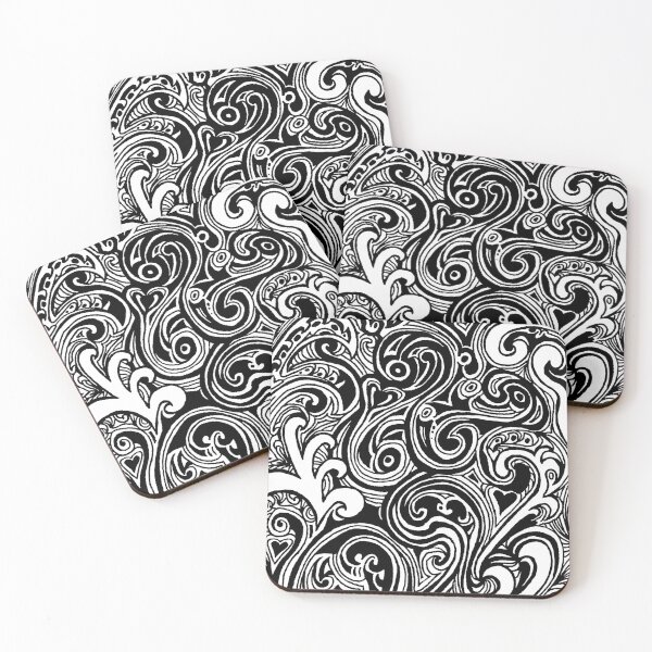 Item preview, Miniature Aussie Tangle 21 Pattern in Black designed and sold by Heatherian.