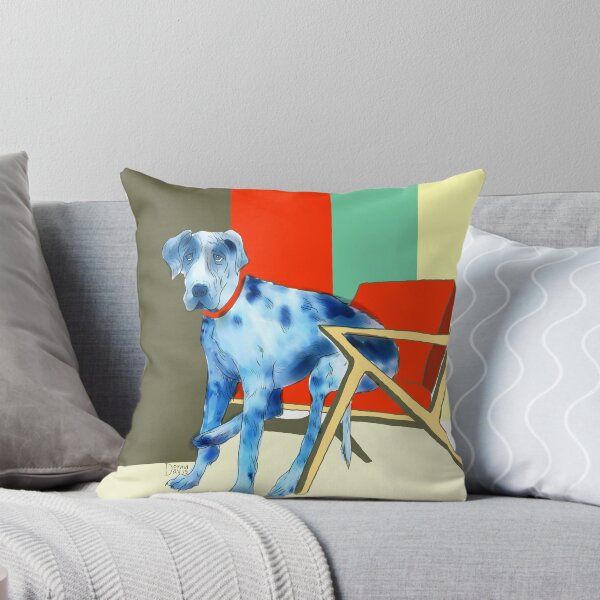 Item preview, Great Dane Dog in mid century chair designed and sold by donnadavisart.