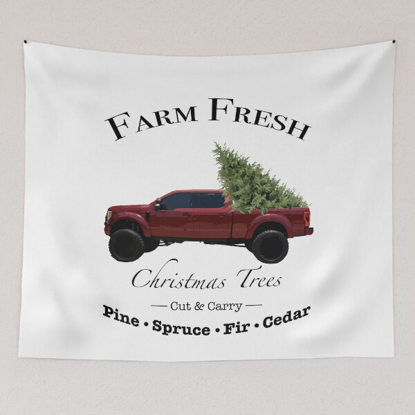 Item preview, Contemporary Red Truck Christmas Tree Farm designed and sold by BrittanyRathel.